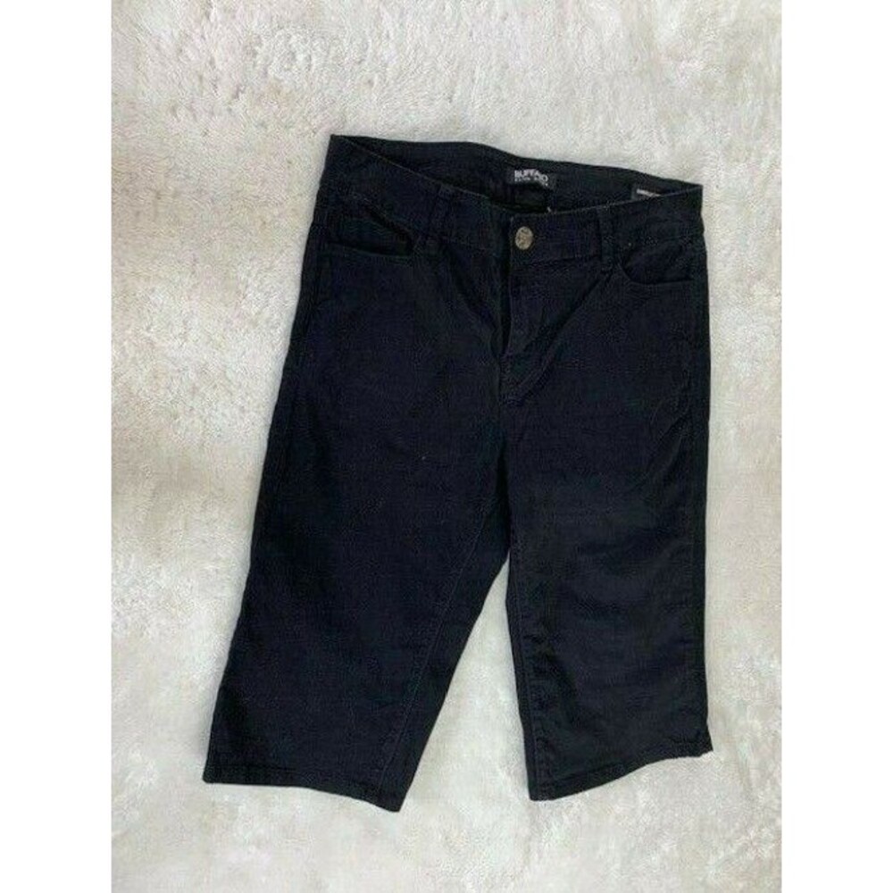 Buffalo David Bitton Womens Size 4 Samuella Mid Rise Bermuda Shorts Black